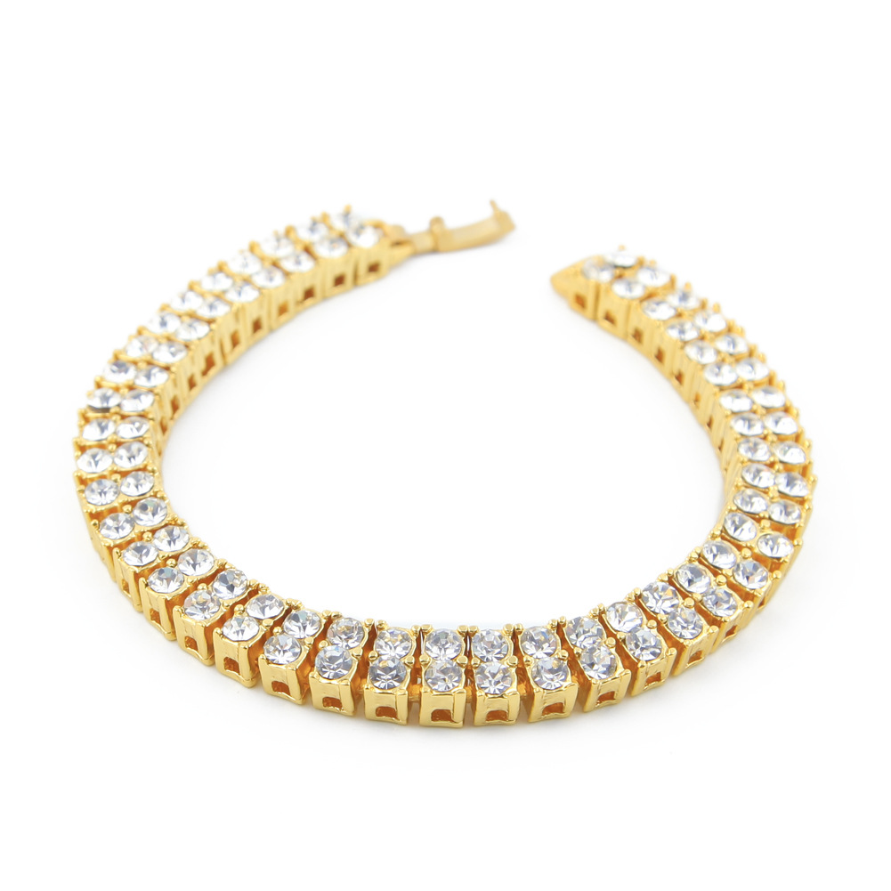 Europe and America hip hop 2 row Bracelet