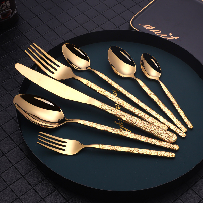 Embossed Textured Handle Steak Cutlery Western