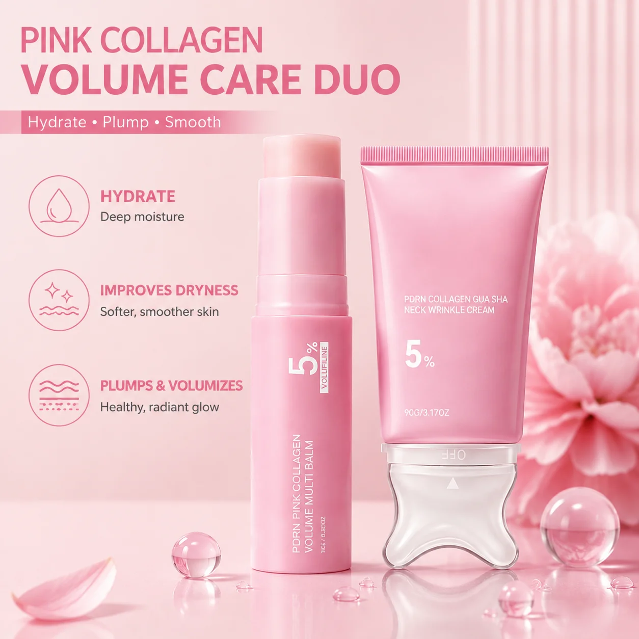 PDRN Pink Collagen Volume Multi Balm Gua Sha