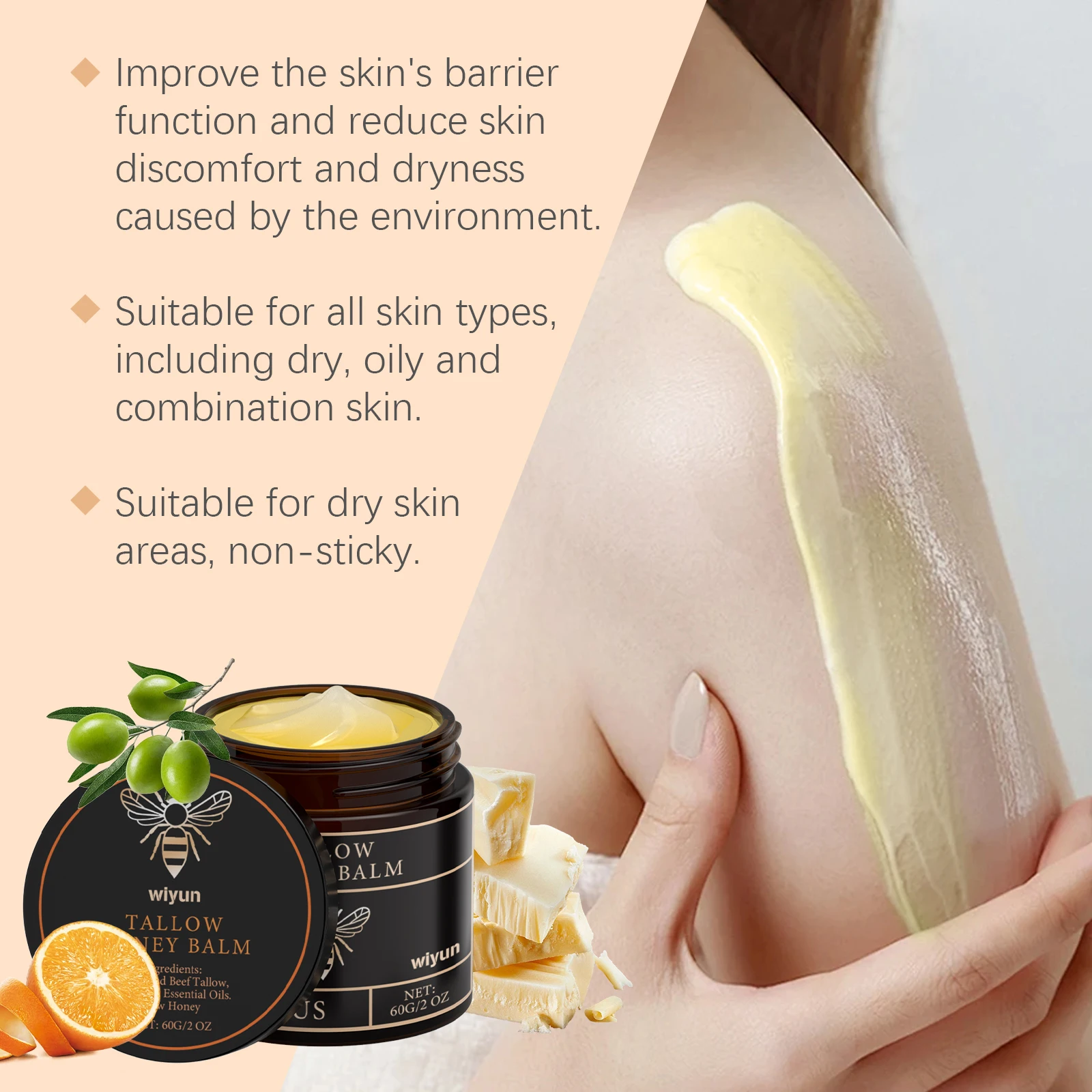 Beef Tallow Honey Brightening Body Lotion 2