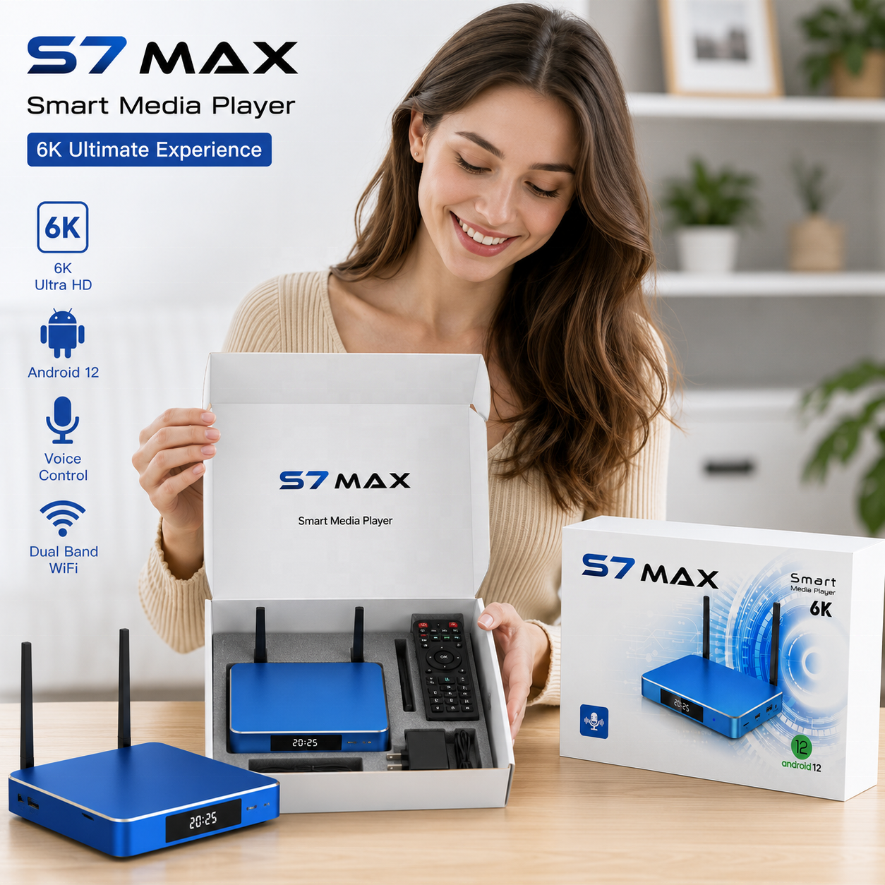 6K Android 12 Media Player Set-Top-Box Quad-Core 4