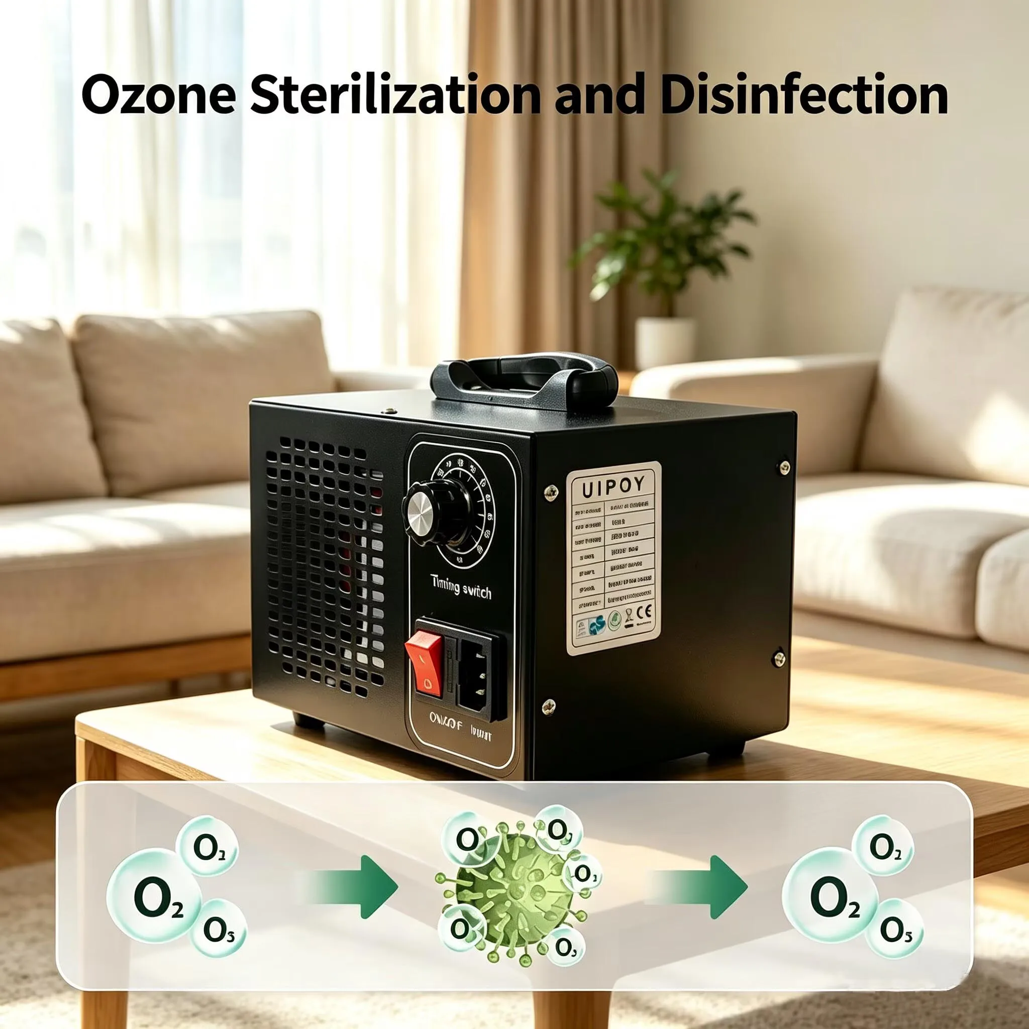 60g h Ozongenerator Ozonmaschine Heimluftreiniger Reiniger Sterilisieren Filter 3