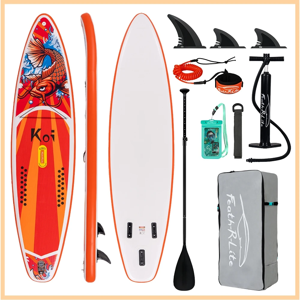 FunWater SUPFR01E 320cm-350cm Aufblasbares Stand-Up-Paddle-Board Surfbrett Komplettes Paddleboard-Zubehör