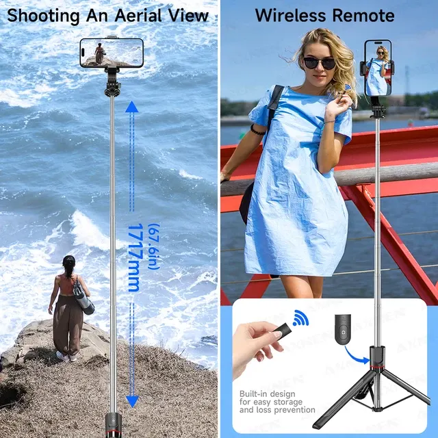 68-Inch Selfie Stick Tripod with Remote 4
