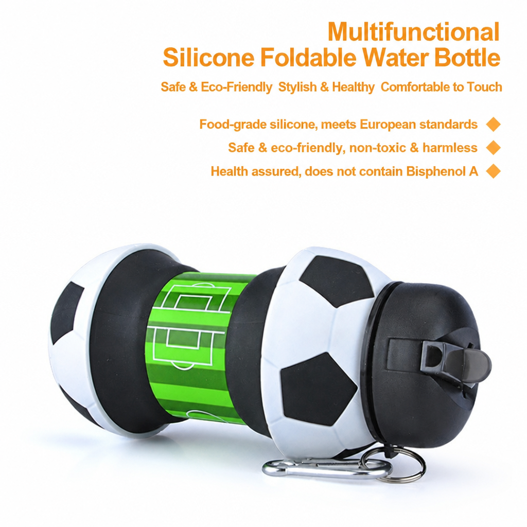 High MOQ Collapsible Silicone Water Bottle Soccer Ball 3