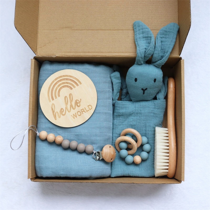 4-Piece Cotton Muslin Baby Gift Set