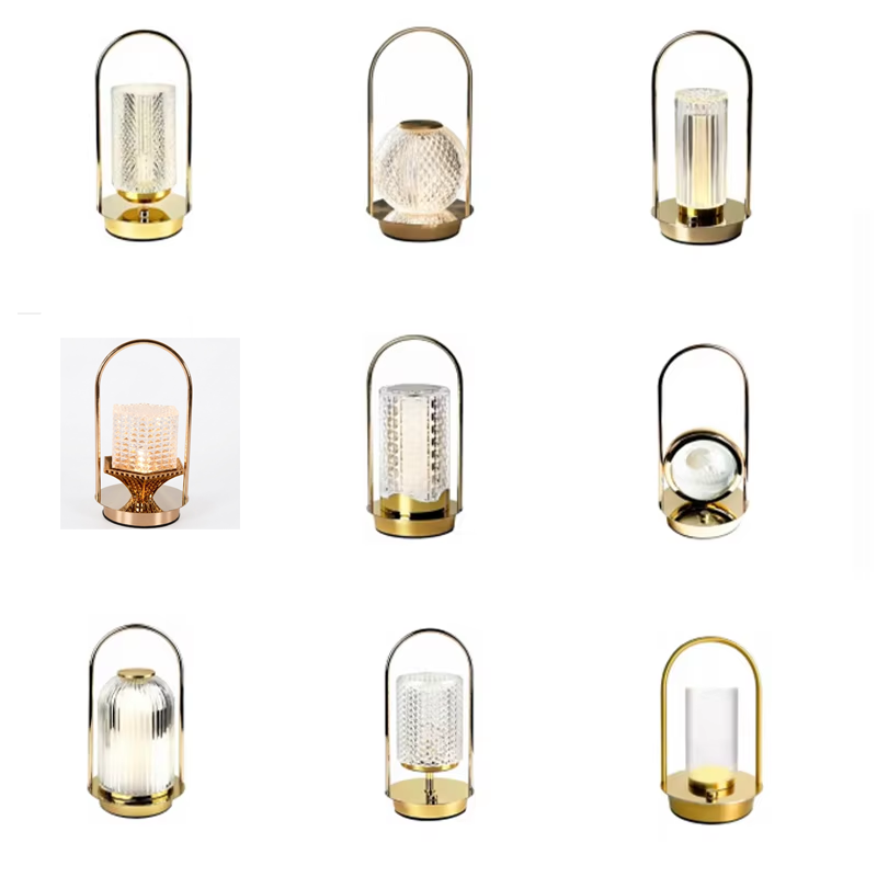 Dimmable Gold Crystal LED Table Lamp 3