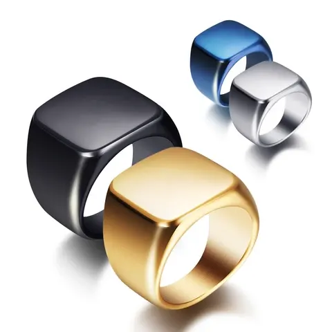 Vintage Polished 18mm 304 Stainless Steel Titanium Ring