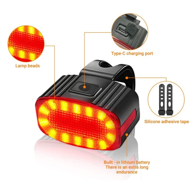Wiederaufladbares wasserdichtes LED-Fahrradlicht-Set 2