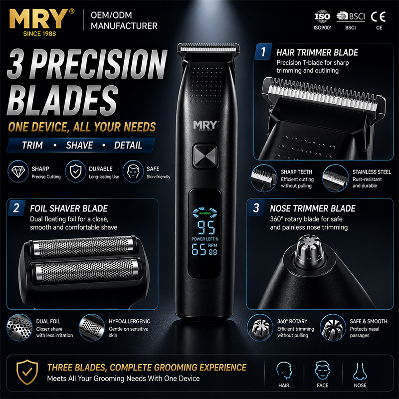 3-in-1 Men's Trimmer with Digital Display 4