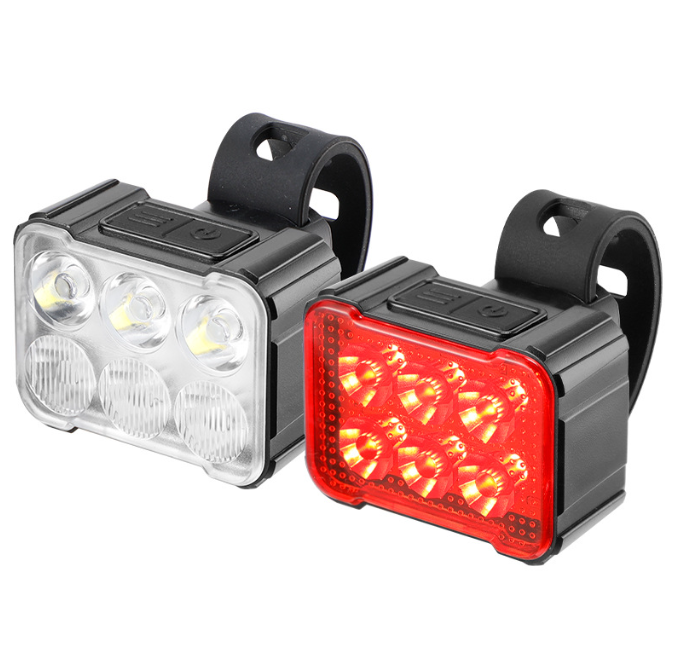 USB-C Rechargeable 6-LED Bike Light Set Waterproof Bicycle
