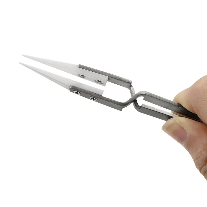 Straight Ceramic Soldering Tweezers, Antistatic 3