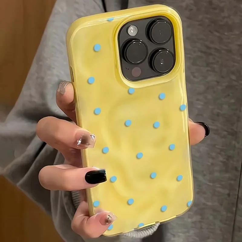 Einfache Einfarbige Handyhülle mit Tupfenmuster für iPhone 18 2