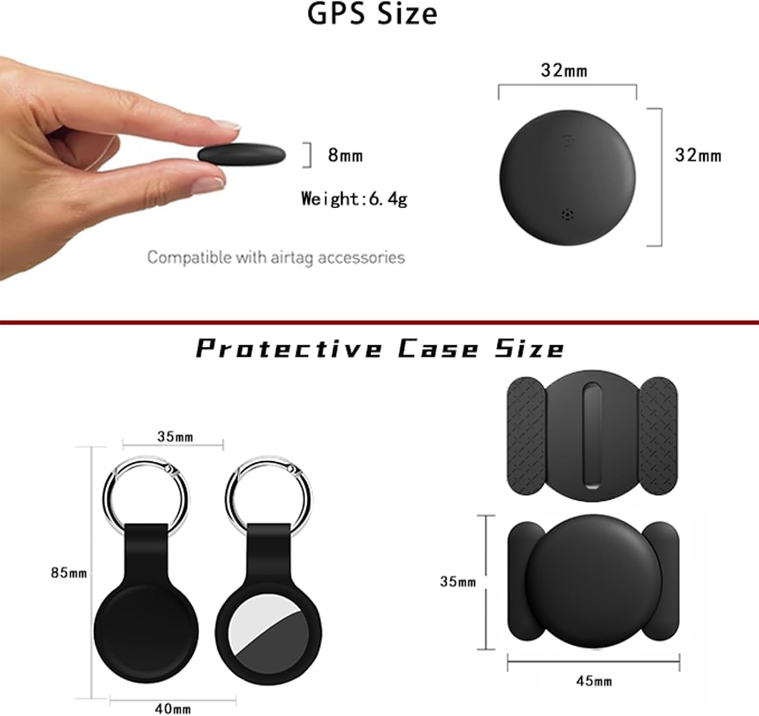 Anti-Theft Tag Set with Keyring 3
