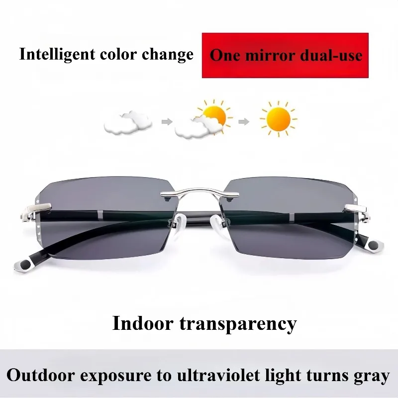 Rimless Men's Reading Glasses with Blue Light Filter 3