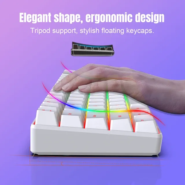 Kompakte 68-Tasten-USB-Tastatur mit RGB-Licht 3