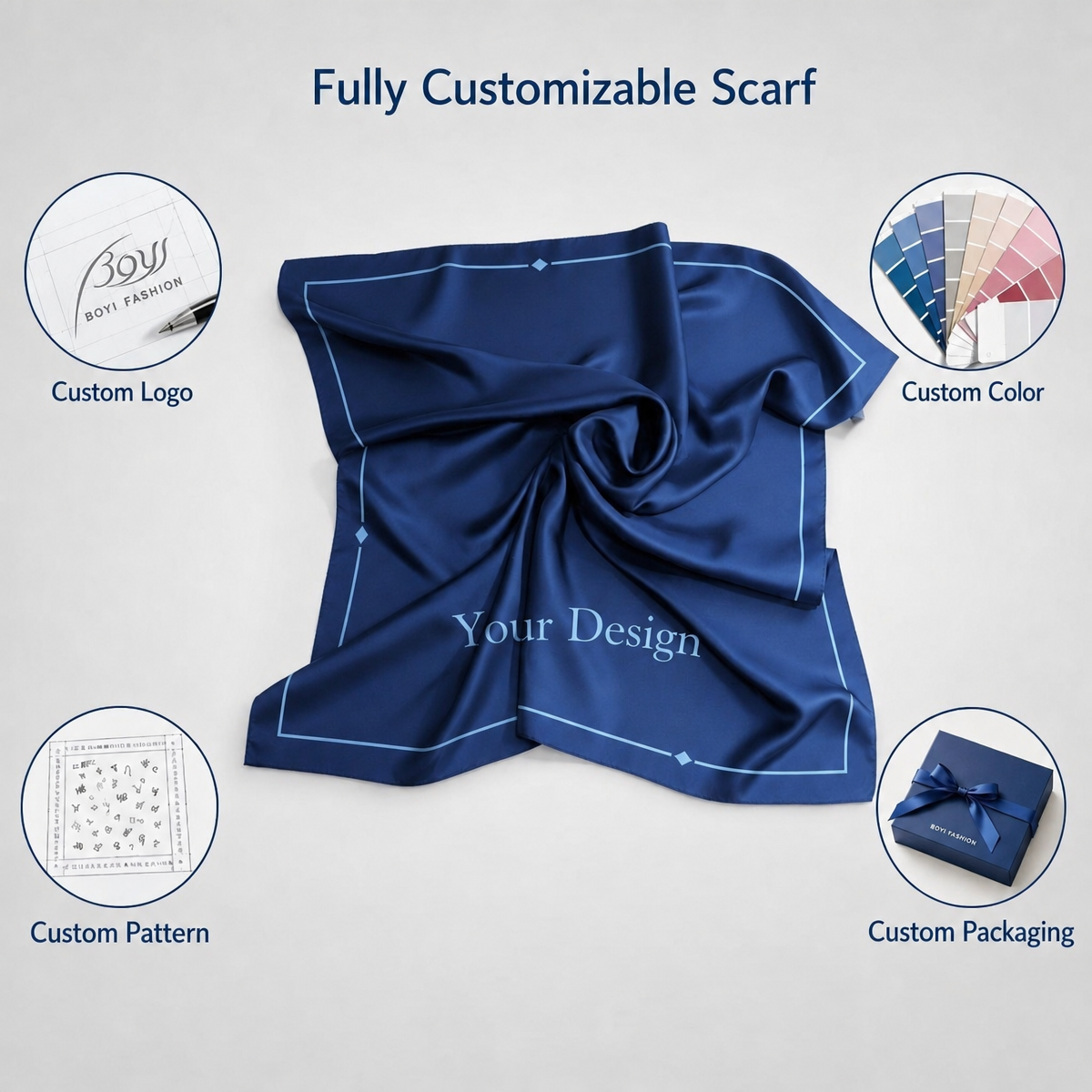 Luxury Square Silk Scarf Gift Packaging 4