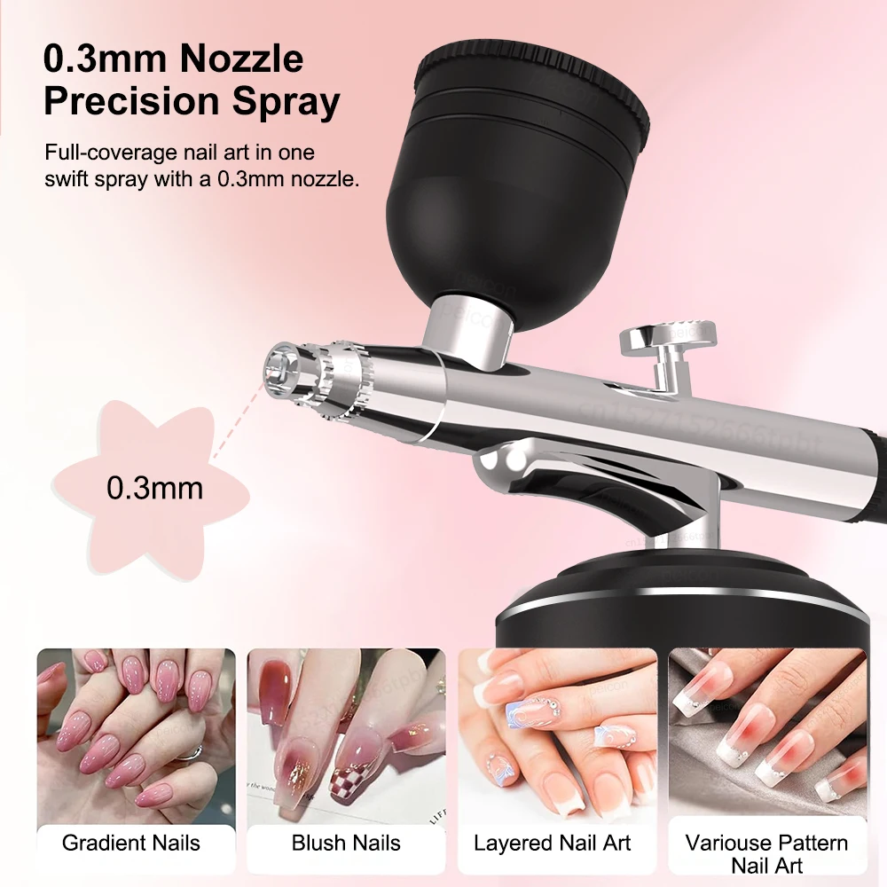 Portable Airbrush Gun with Compressor Set 4