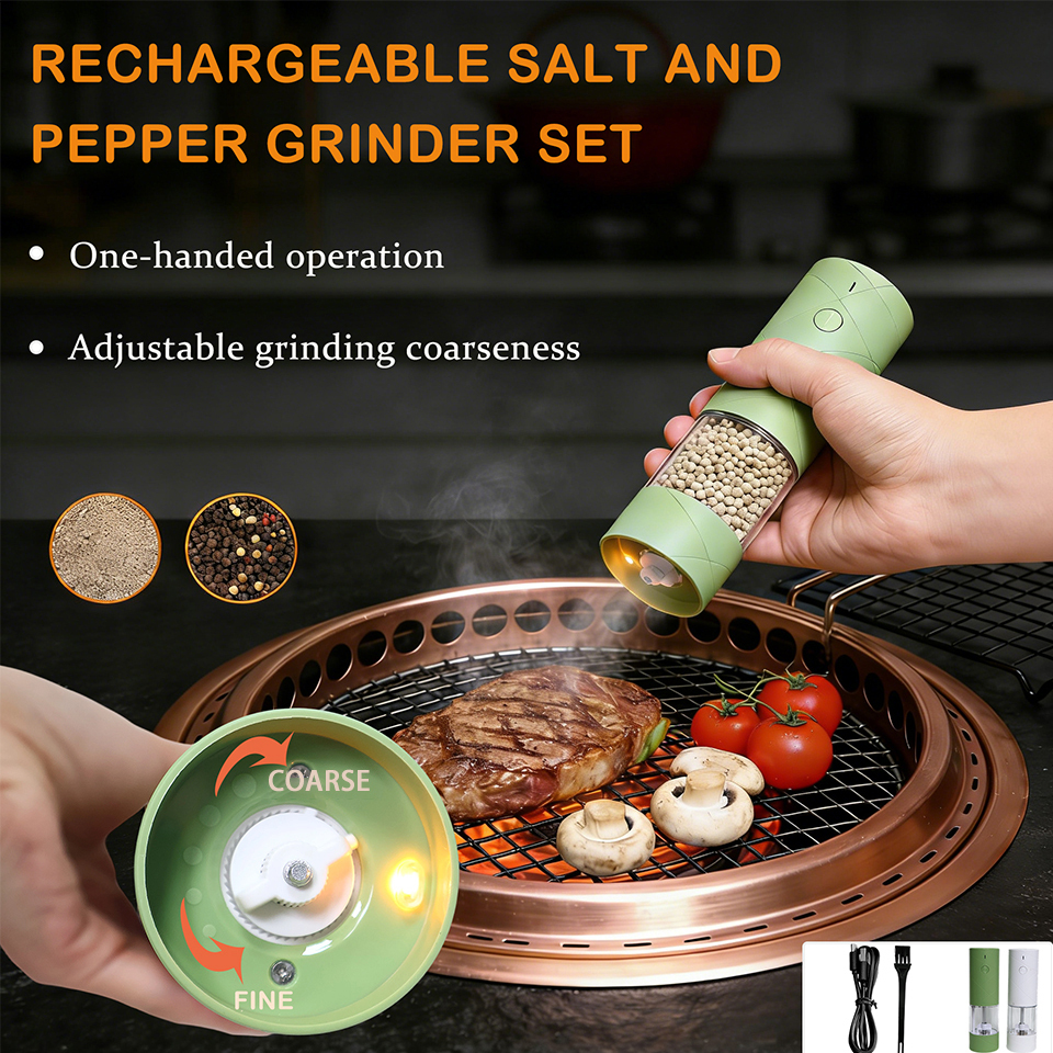 Electric Pepper Grinder USB Rechargeable Plastic 4