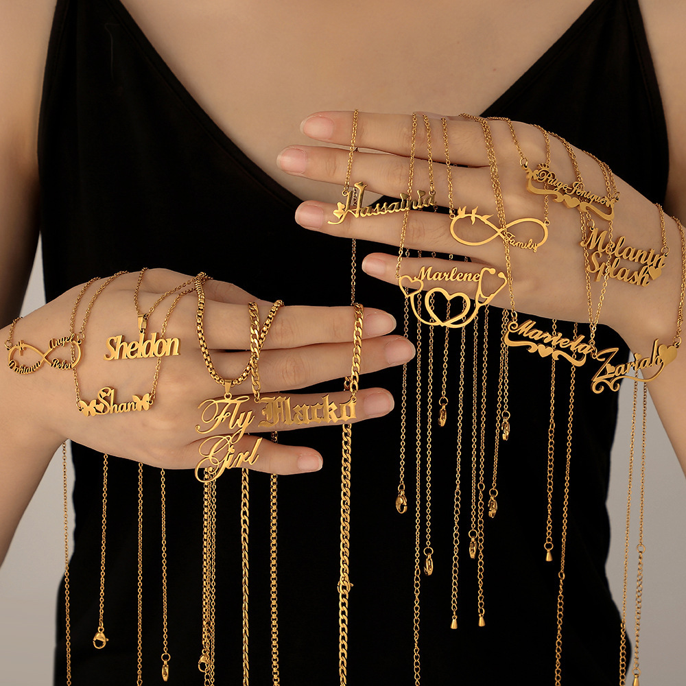 Personalized Stainless Steel Necklace Fashion Fine 18K Gold