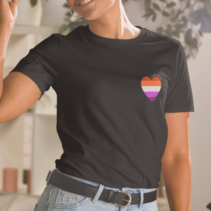 European And American Women's Pride Flag Heart T-Shirt
