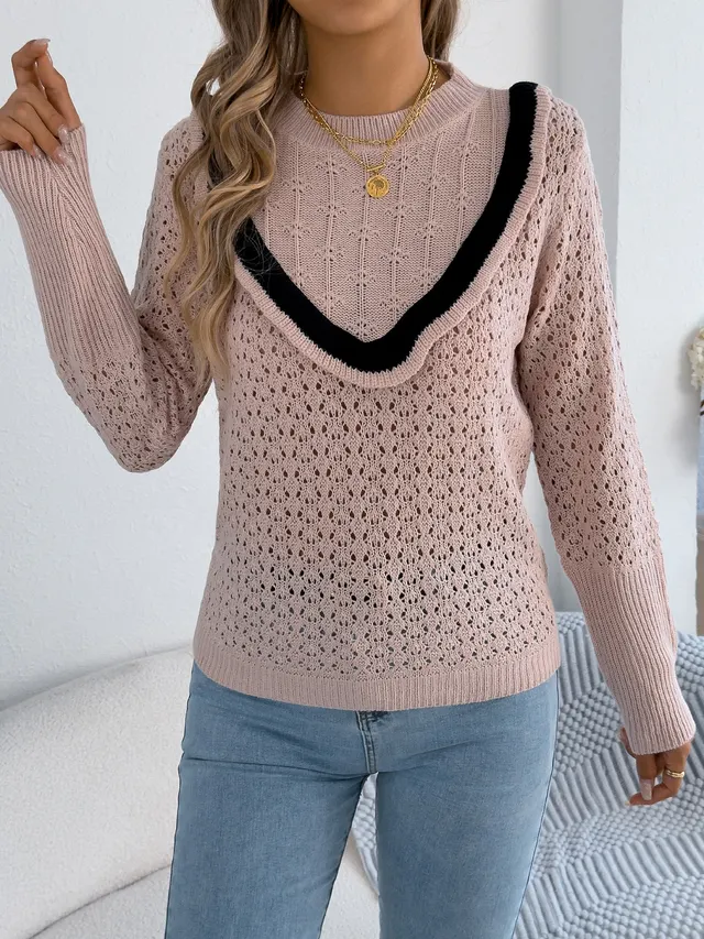 Karo-Pullover mit Laternenärmeln 3