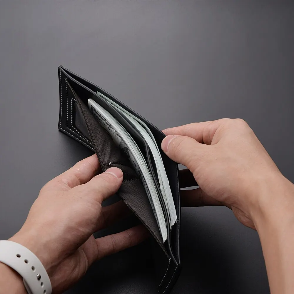 Pu Leder Männer Kurze Brieftasche Dünnen Stil Klapp 4