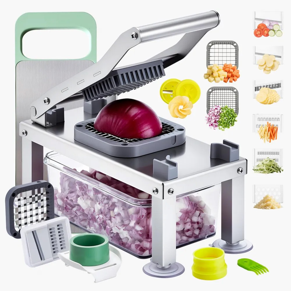 Stainless Steel Manual Vegetable Chopper Multi Blades Hand