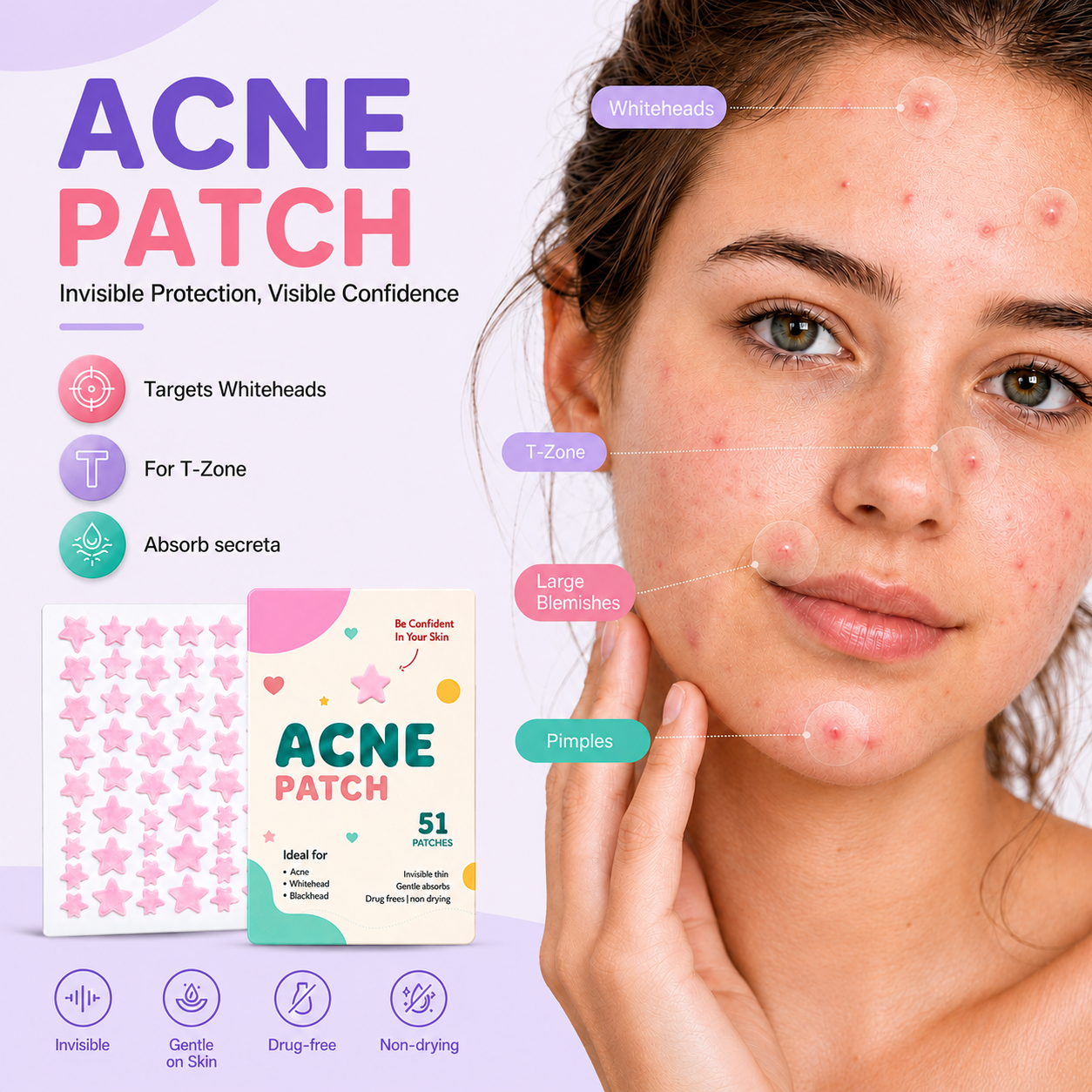 Private Label Vegan Waterproof Medical Grade Hydrocolloid Thin 3