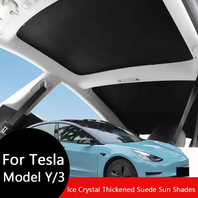 Ice Silk Sunshade for Tesla Model 3 and Y 1