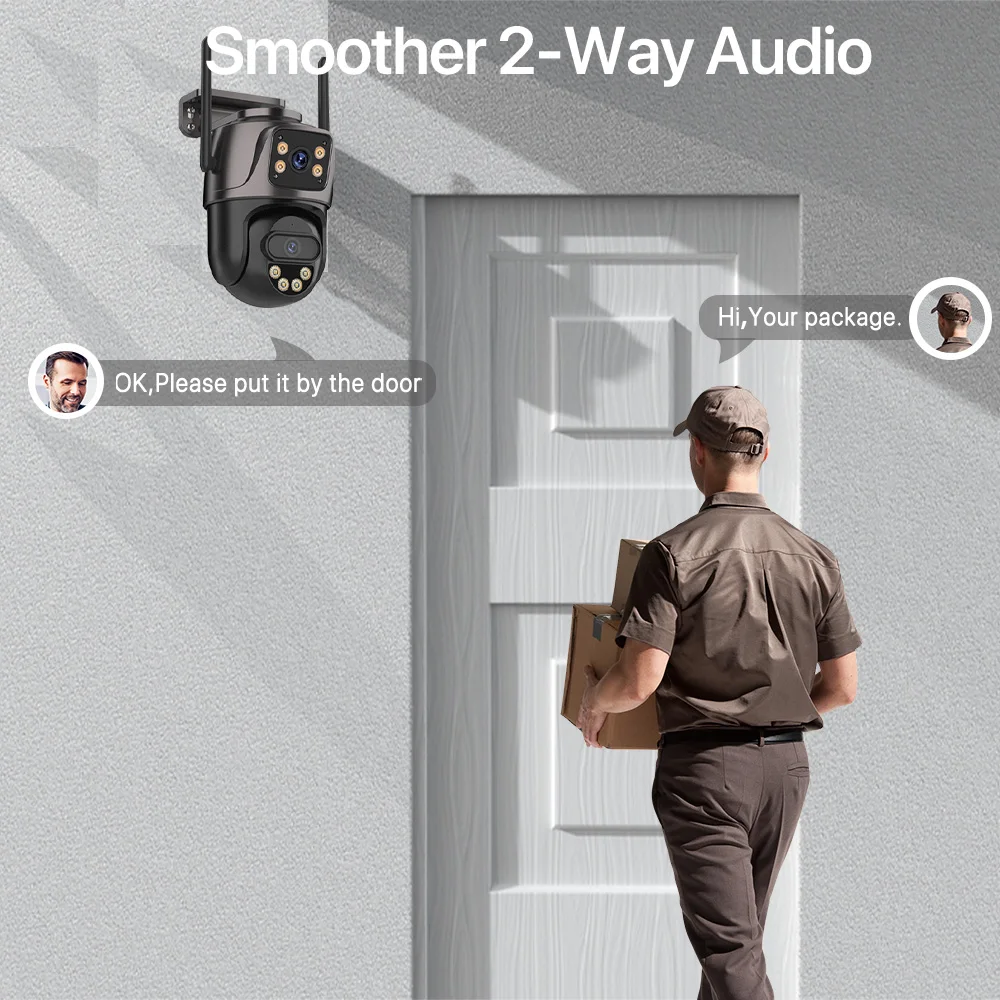 WONSDAR 4K PTZ WIFI Kamera Doppellinse Doppelbildschirm IP-Kamera 4