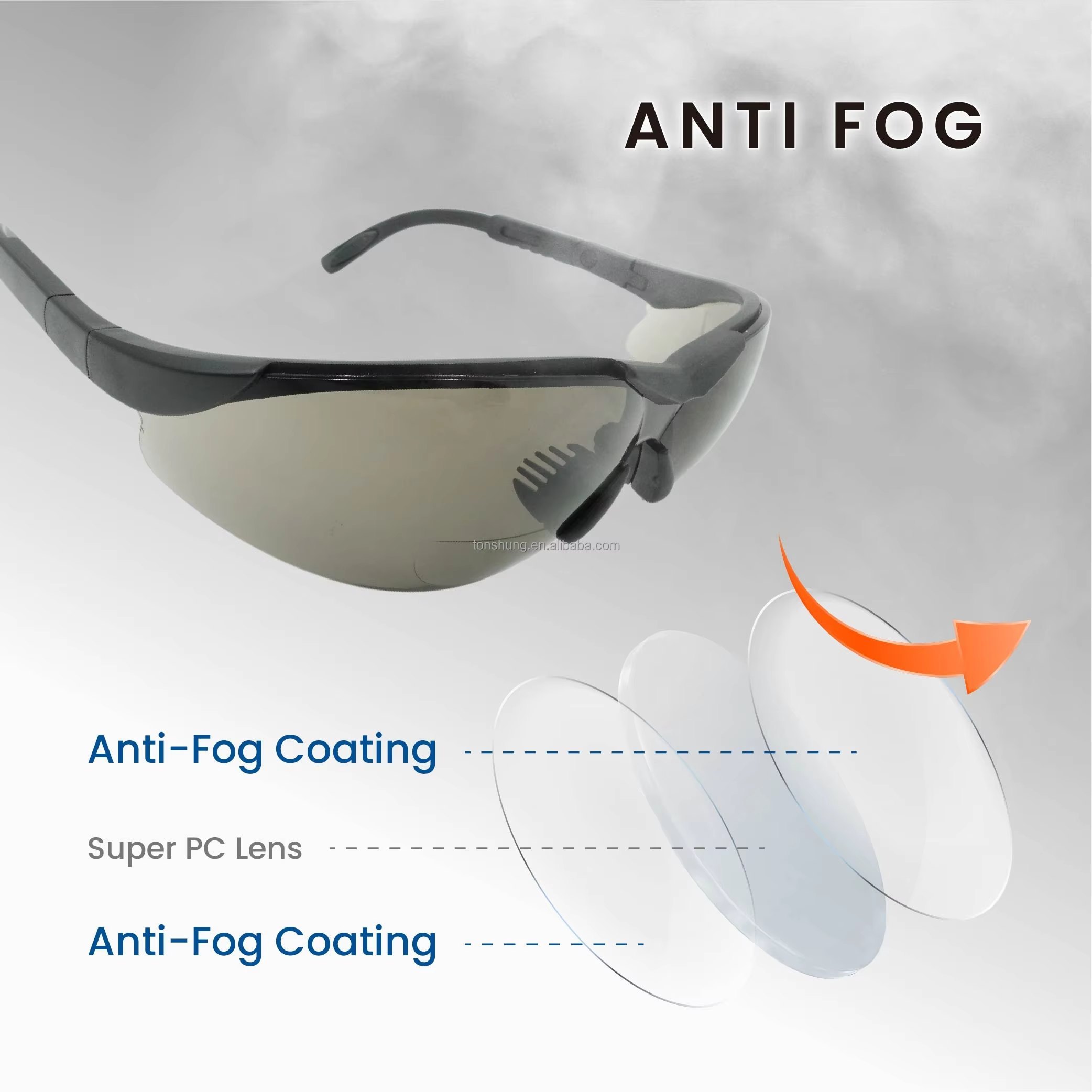 Nylon-Schutzbrille mit Antibeschlag, klar 4