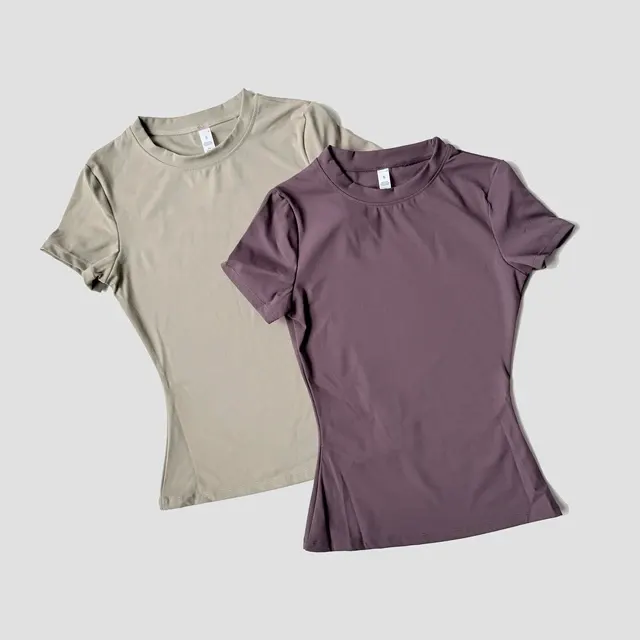 Atmungsaktives Damen-Yoga-Tanktop kurzärmelig 2