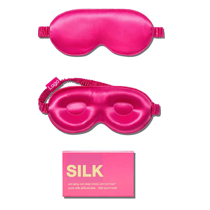 Seiden-3D-Schlafmaske Schwarz für Reisen