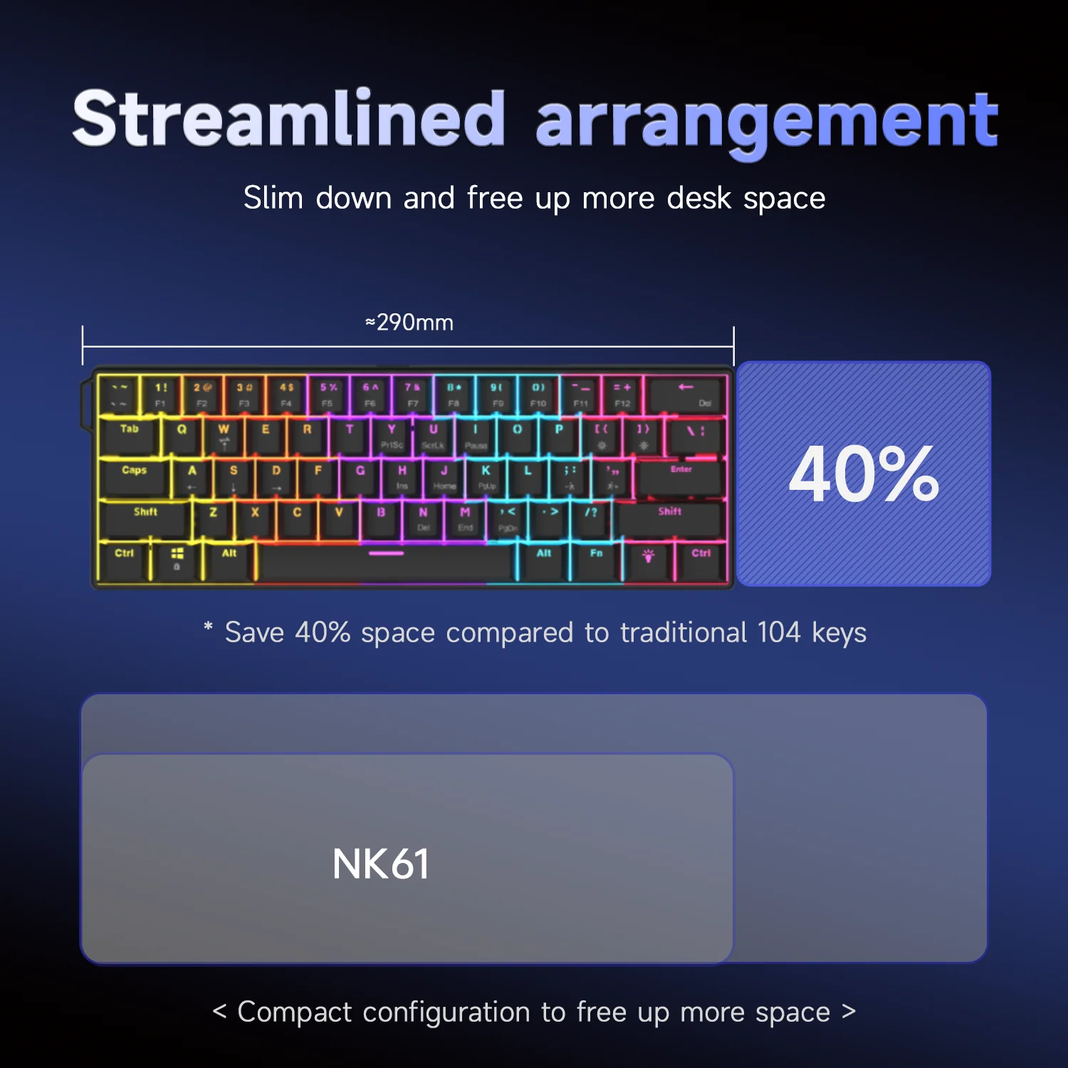 60% RGB Mini Gaming Keyboard with Red Switches 4
