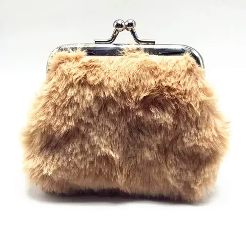 Korean Plush Mini Coin Purse with Snap Closure