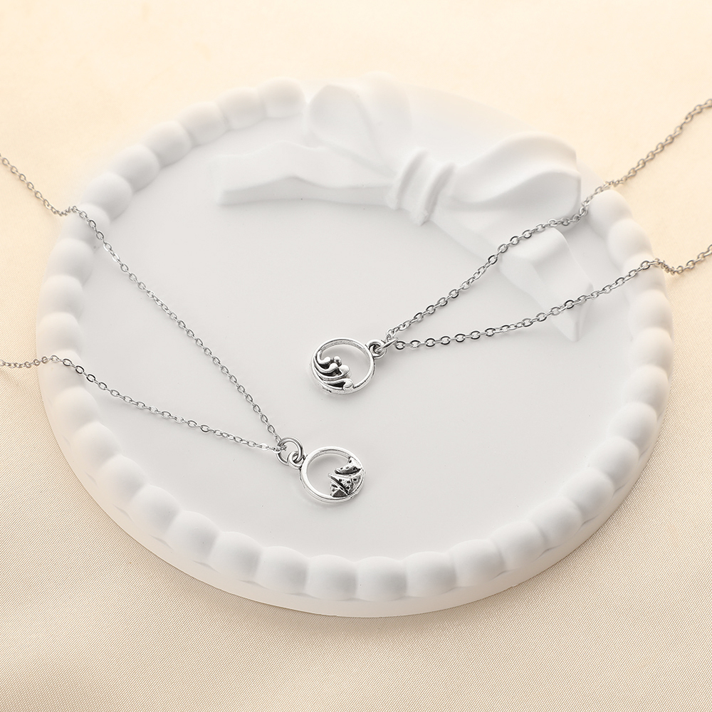 Stainless Steel Mountain and Sea Pendant Necklace 4