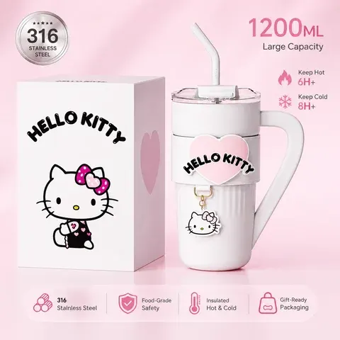 Sanrio HelloKitty 1200ml 316 Edelstahl Becher mit Griff