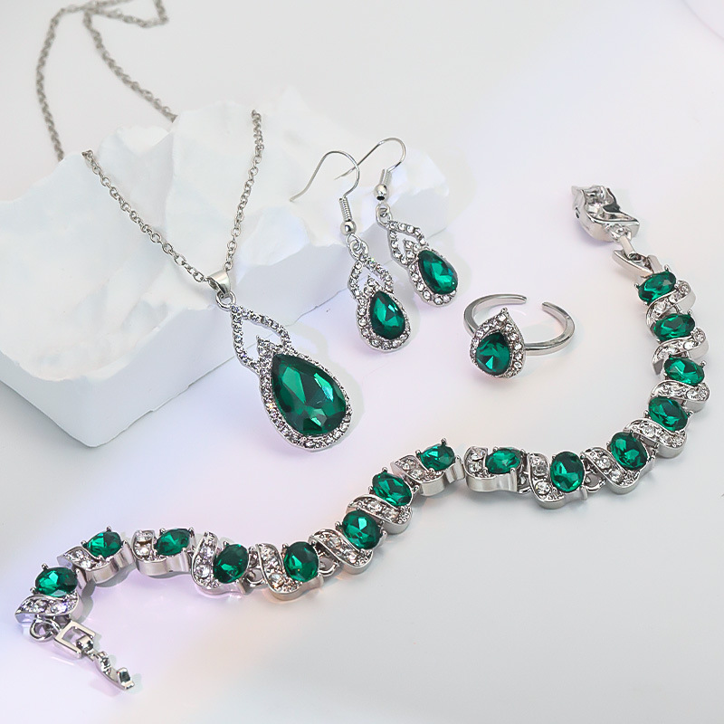 Light Luxury Earrings Open Ring Bracelet Necklace 2
