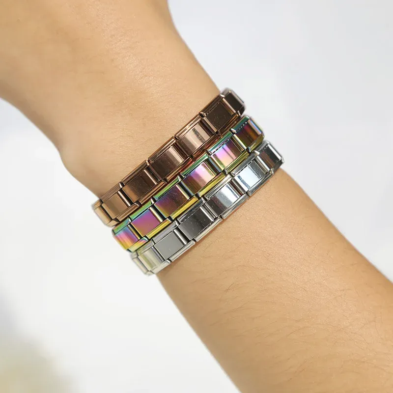 Italian Link Charm Bracelet in Stainless Steel 4