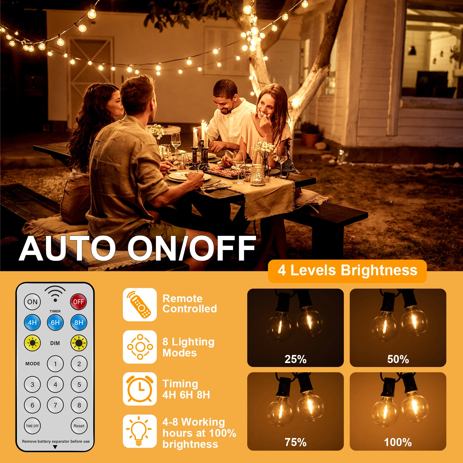 Bruchsichere Solar-LED-Globe-Lichterkette für draußen 2