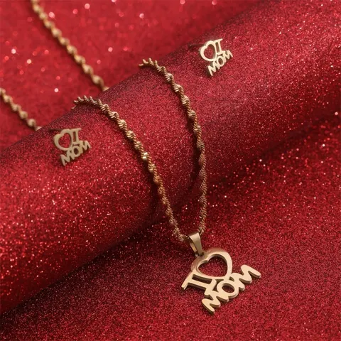 Mother's Day Jewelry Set Stainless Steel I Love