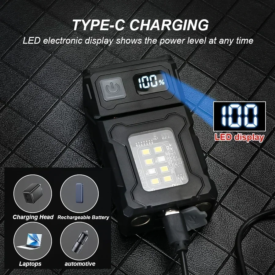 MINI USB Wiederaufladbare LED-Taschenlampe Tragbare Taschenlampe mit Magnet 4