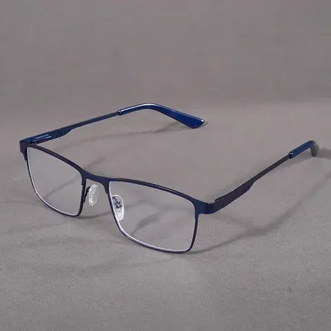 Lesebrille für Herren mit Blaulichtfilter Metallrahmen Federscharnier Presbyopie