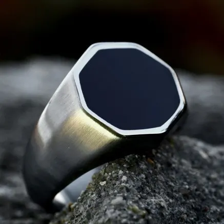 Cool Brand Titanium Steel Hexagonal Men's Ring