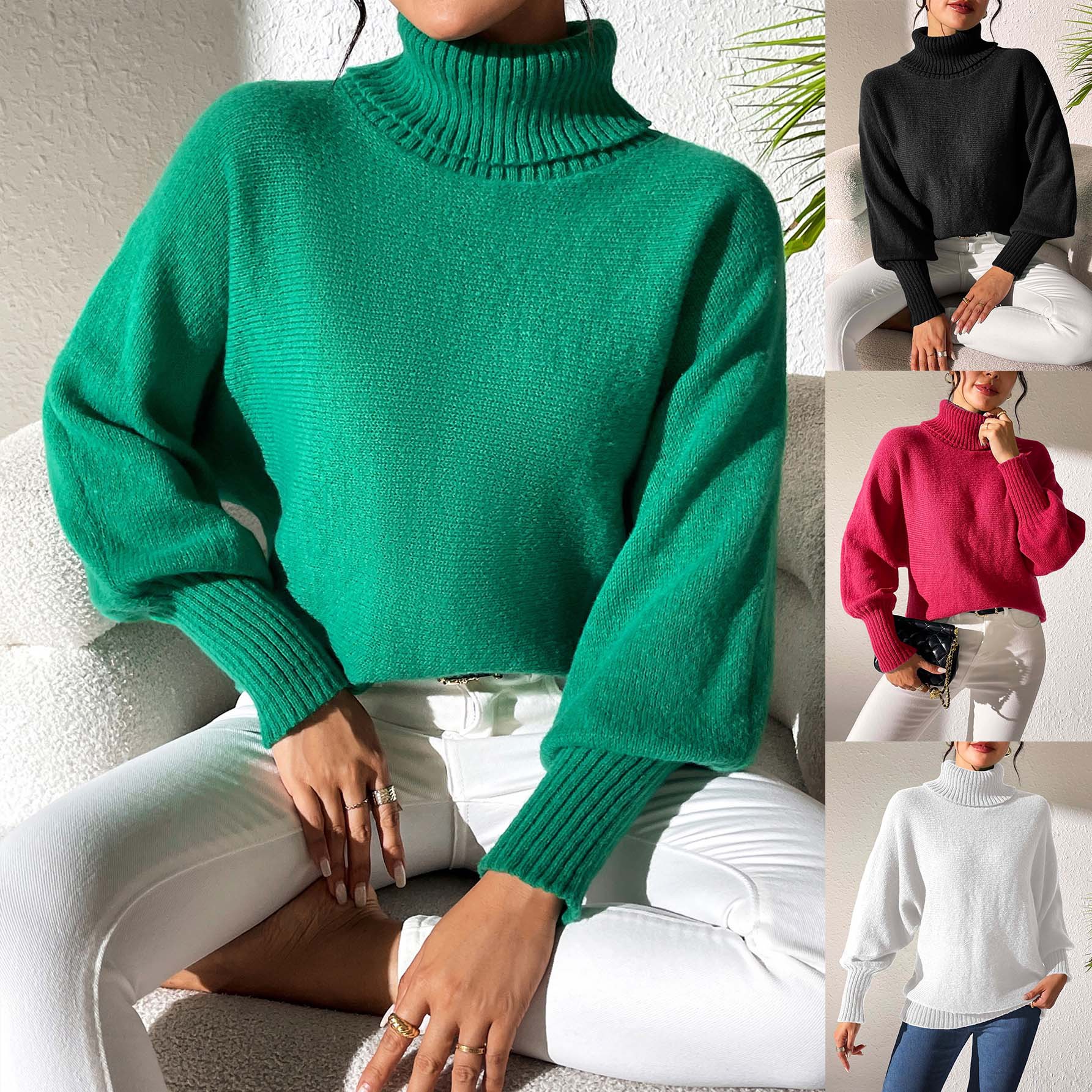 Rollkragenpullover mit Revers