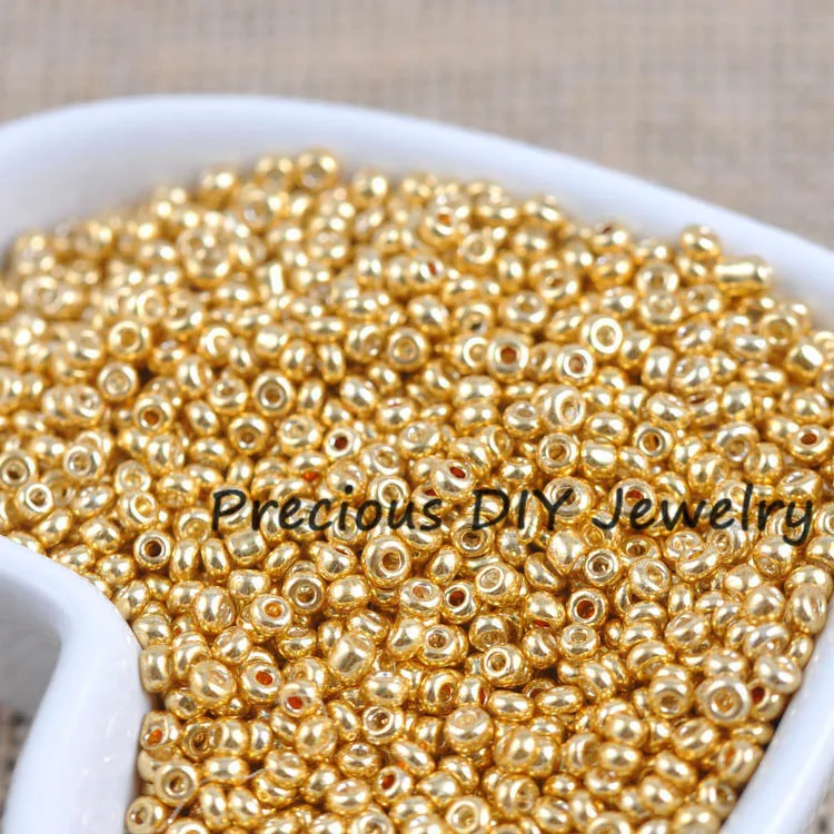 Gold and Silver Czech Glass Seed Beads 3