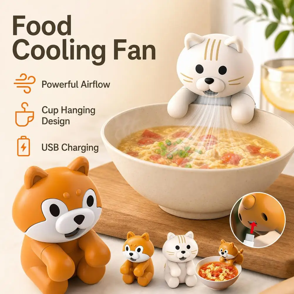Clip-On Mini-Ventilator für Tassen – Niedlicher Elefanten-Tier-Ventilator Kaffee-Kühler