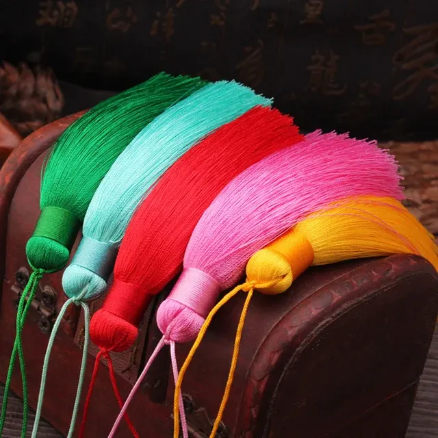 12cm Polyester Silk Tassel With Hanging Ring 4