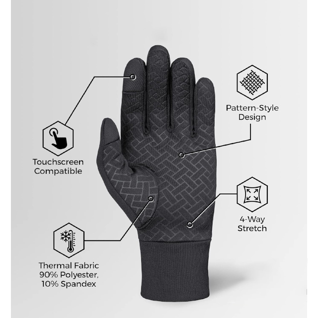 Winter-Laufhandschuhe aus Silikon und Polyester 2